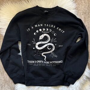 Taylor Swift Black Graphic Crew Reputation Snake